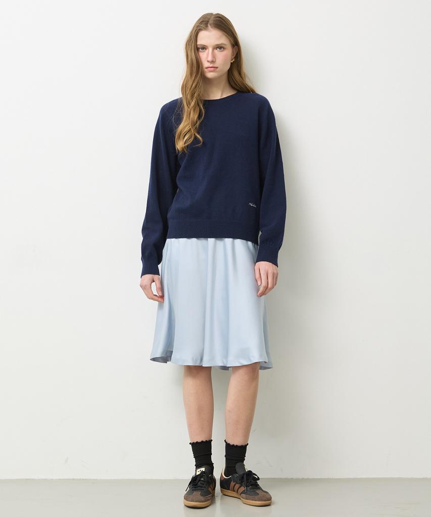 Nyuluki Flared Midi Skirt_Light Blue