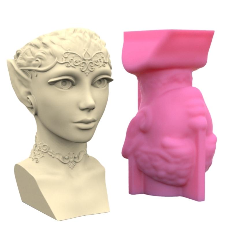 King Queen Portrait Silicone Pot Mold Succulent Flowerpot Clay Cement Plaster Molds DIY Home Garden Flower Pots Mould