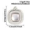 3pcs Gold/Silver Color PVD Metal Charms White Shell Stainless Steel Pendants For Jewelry Making Supplies Rhinestone DIY Pendant