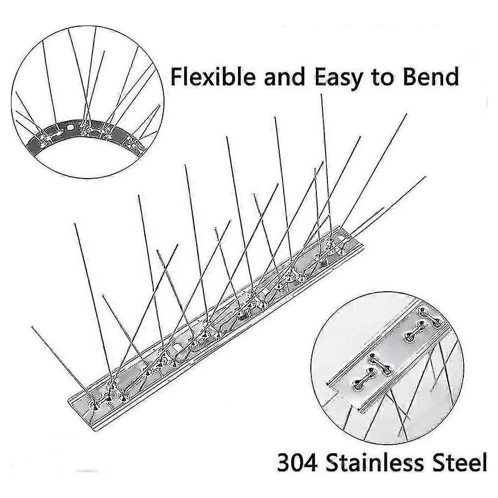 Stainless Steel Bird Spikes - 4 Pack - Anti-pigeon Repellent for Balcony Roofs & Windows