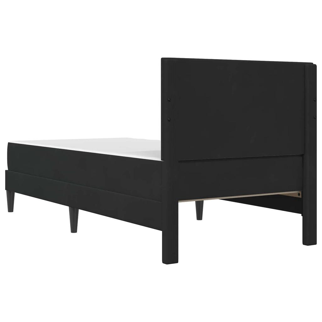 Bed Frame with Mattress and Headboard Black 90 X 190 Cm Velvet
