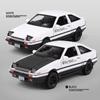 New 1/32 AE86 Alloy Car Model Die-cast Toy Car 4 Doors Can Be Opened Car Model with Light Pull Back Boy Gift Children's Toy Collection Ornaments