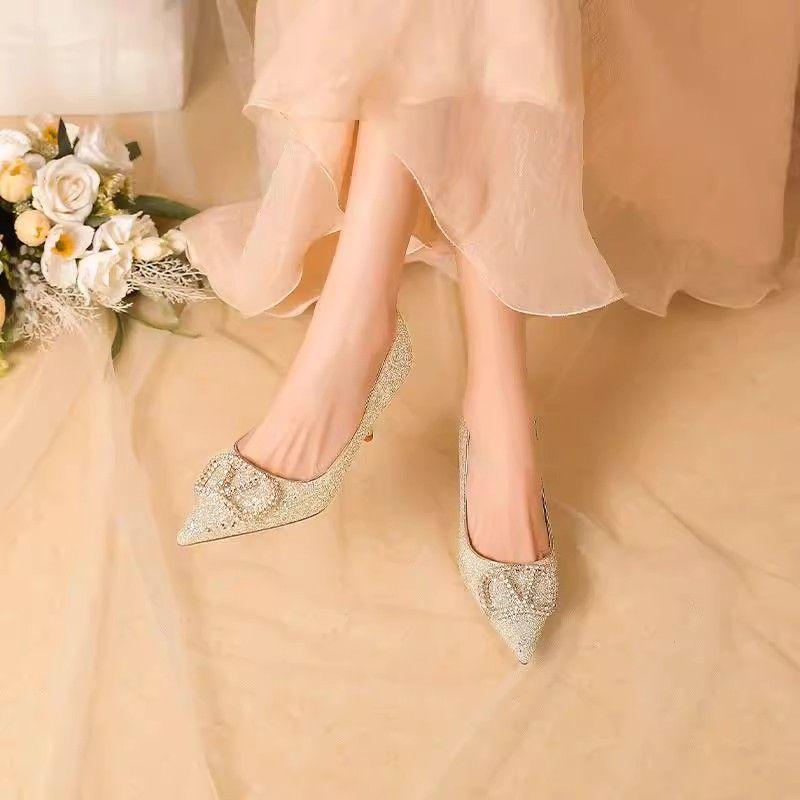 Fashion Versatile and Comfortable Women's Single Shoes Spring and Summer New Niche Not Tired Feet Shallow Mouth Thin Heel Single Shoes Women