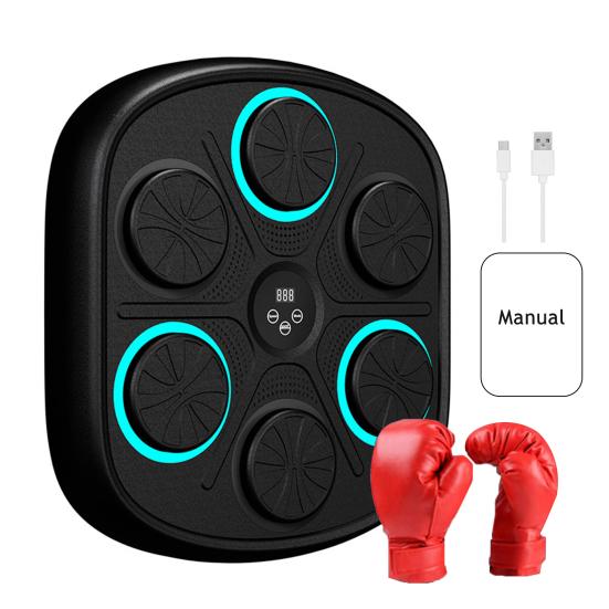 Smart Music Boxing Machine Wall Mounted Speed Modes Adjustable Electronic LED Boxing Training Target Punching Pad Home Gym Workout Equipment