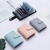 Card Bag Multi Slots Compartment Rectangle Mini Wallet Portable Button Card Holder for Shopping