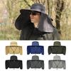 Unisex Summer Sun Hat Outdoor Sun Protection Cap with Neck Flap Breathable Large Brim Hat for Hiking Traveling Fishing