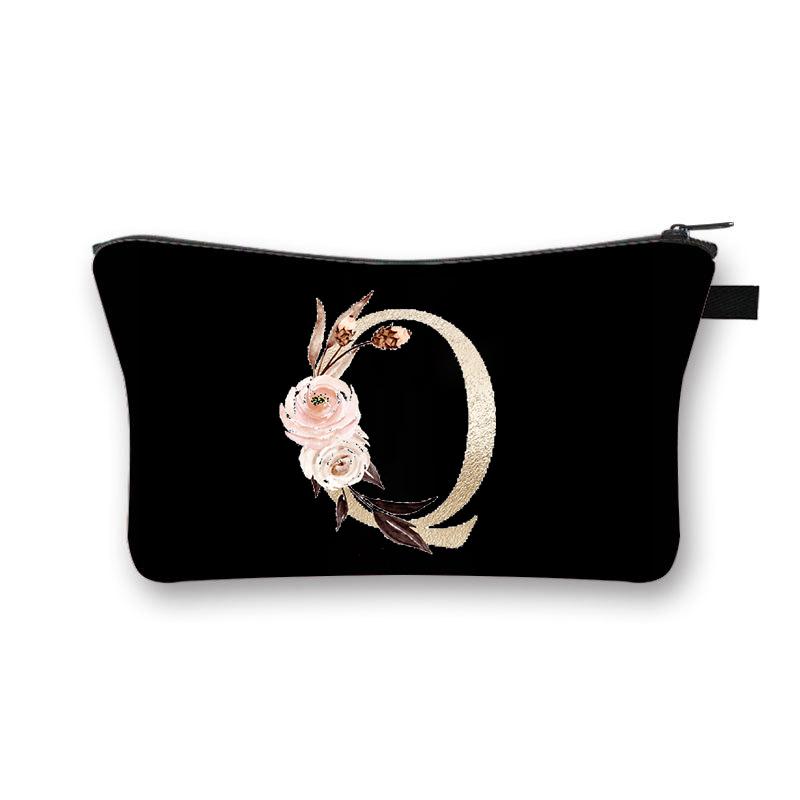 

Винтажная Золотая Цветочная Алфавитная Портативная Женская Дорожная Сумка Для Хранения Туалетных Принадлежностей Косметичка Водонепроницаемая Женская Косметичка