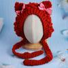 Newborn baby cute autumn and winter warm lamb wool anti-droplet hat mask removable protective hat