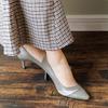 Himiko (Himiko) Switch Design Pointed Toe Pumps / 633301 Gray 240
