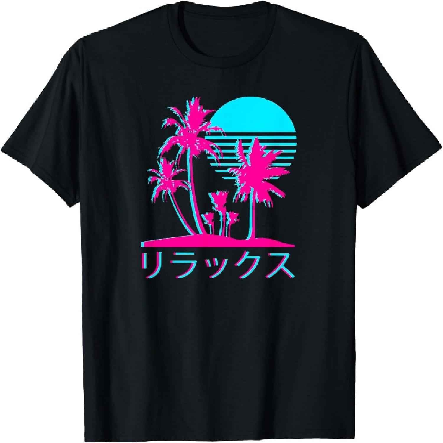 Japanese Relax Vaporwave Harajuku Graphic Design T-Shirt S
