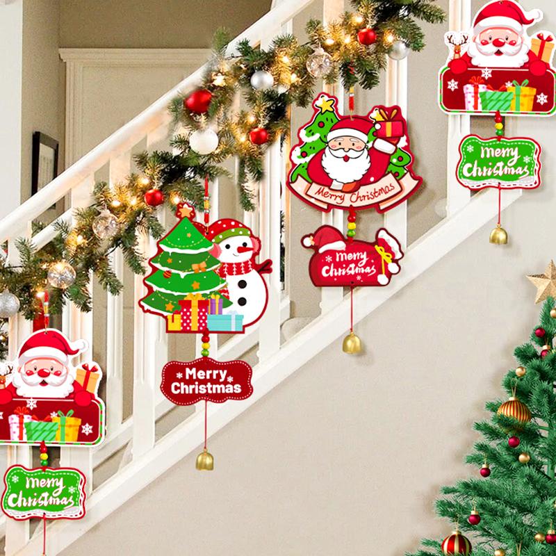 1Pc Bell Festive Decor Paper Pendant Handmade Cartoon Pendant DIY Door Hanging Christmas Wind Chime Christmas