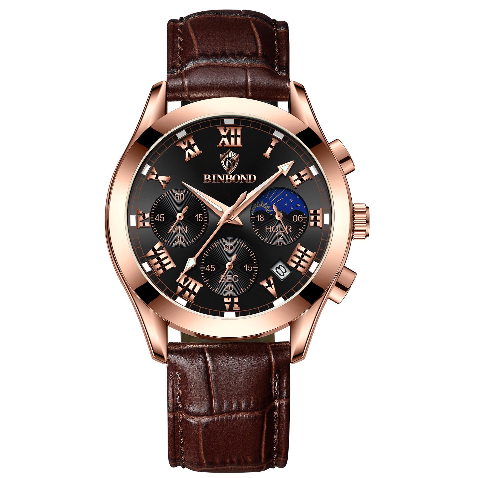 Binbang Men s Waterproof Multifunctional Chronograph Luminous Watch
