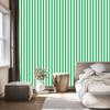 Green, white and mint striped wallpaper for living room and bedroom 50x1000