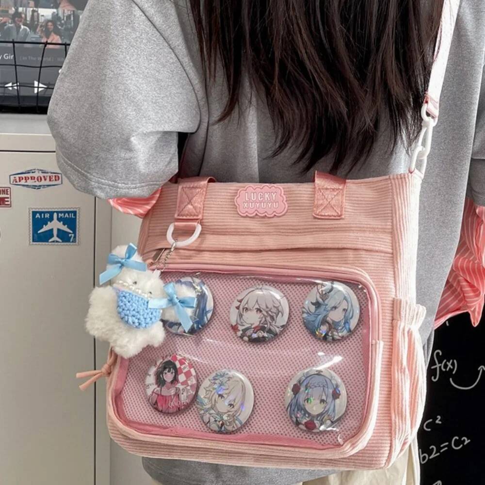 New Y2k Cute Anime Ita Bag JK Two-dimensional Crossbody Bag Lolita Girl Transparent Shoulder Bag Otaku DIY Comic Display Handbag