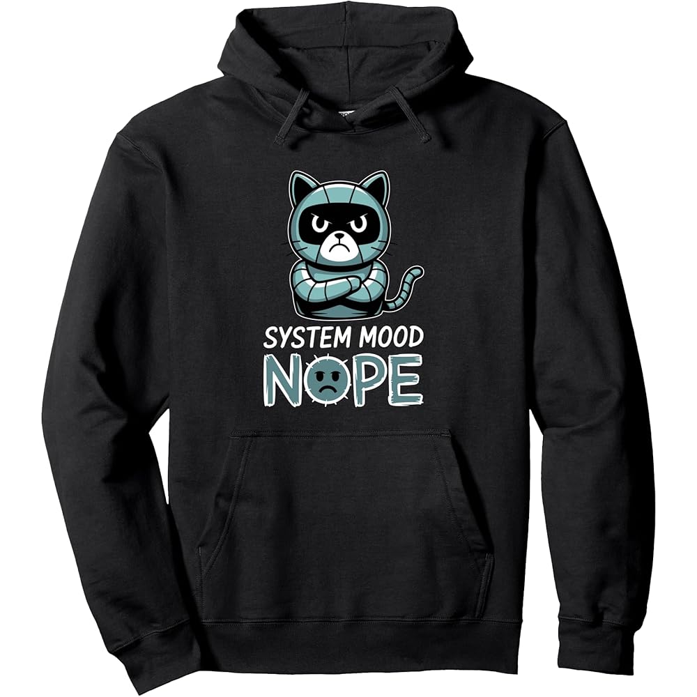 Funny Robotics Engineer Design Nope the Grumpy Robot Cat Hoodie