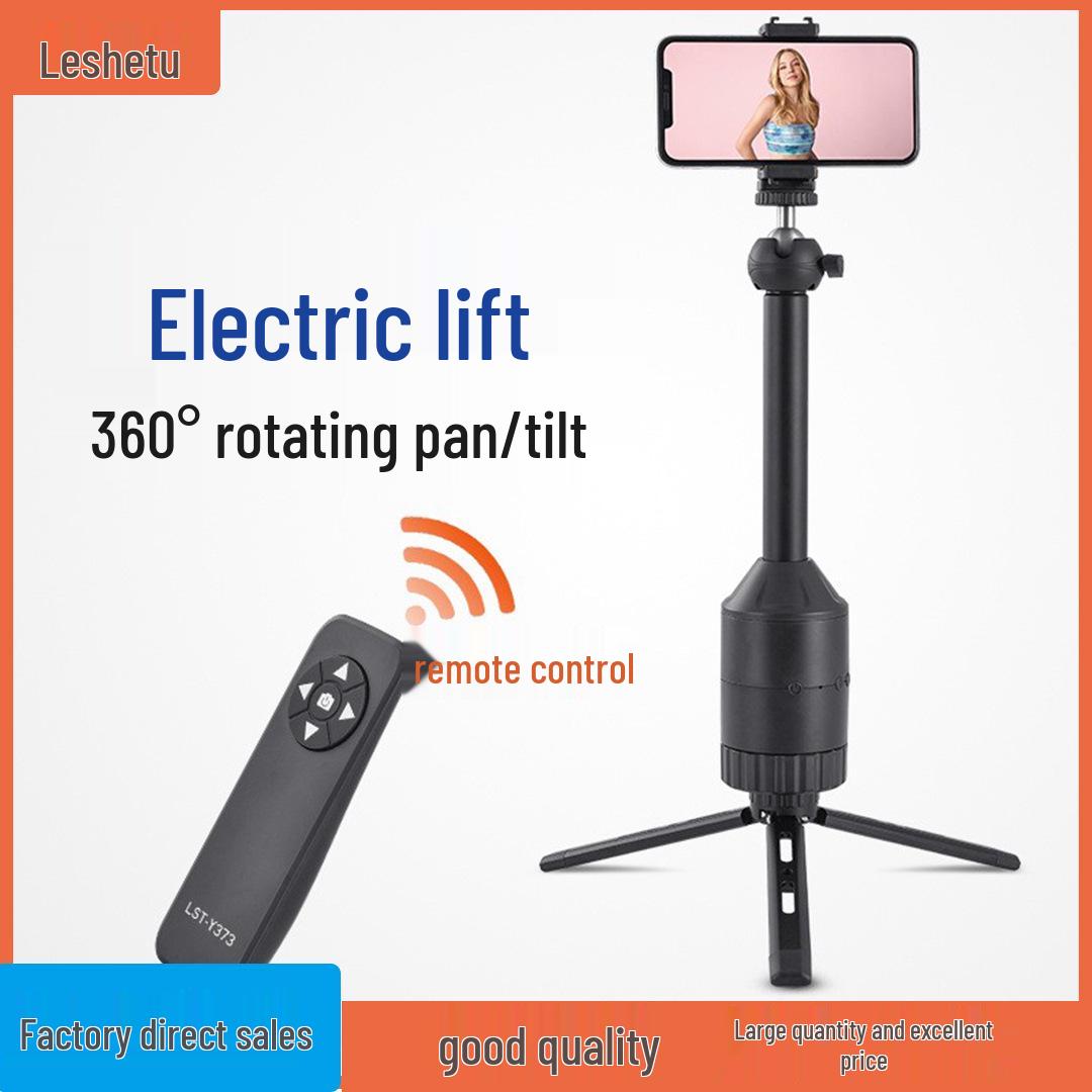 Leshetu Electric Mobile Phone Live Stream Stand with Remote-Controlled Lifting Tripod and Pan-Tilt Head LST-Y373