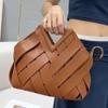 New Vegetable Basket Woven Women's Bag Inverted Triangle Magnetic Buckle Bird Cage Bag Handbag Single Shoulder Messenger Bag