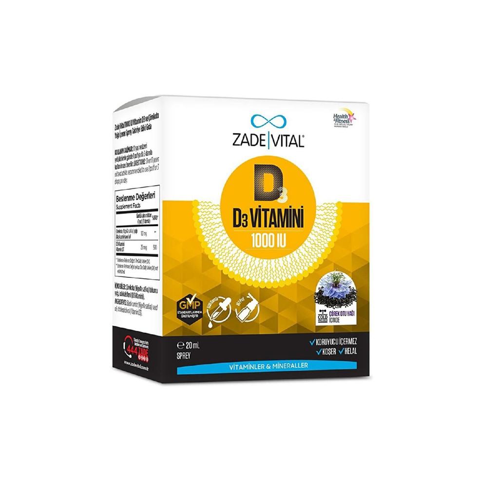 Vitamin D3 1000 Iu Plus Oil (nigella Sultiva) Spray Drops 20 Ml