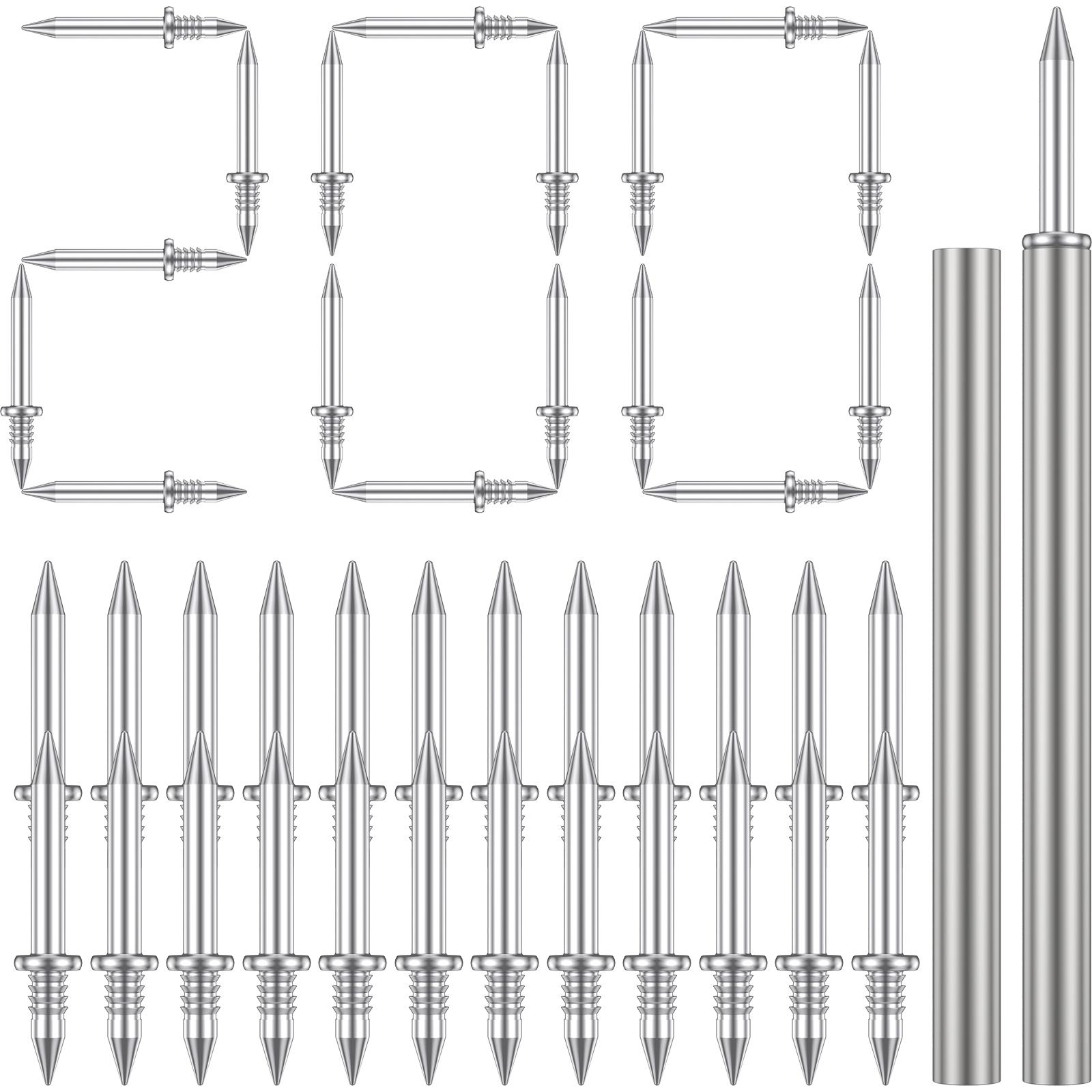 

100-500Pcs Double-Head Seamless Installation Nail with Sleeve Metal Nails for Skirting Thread Hardware Screws Non-Marking Nails