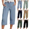 Women's Elastic Waist Cropped Pants In Multiple Colors