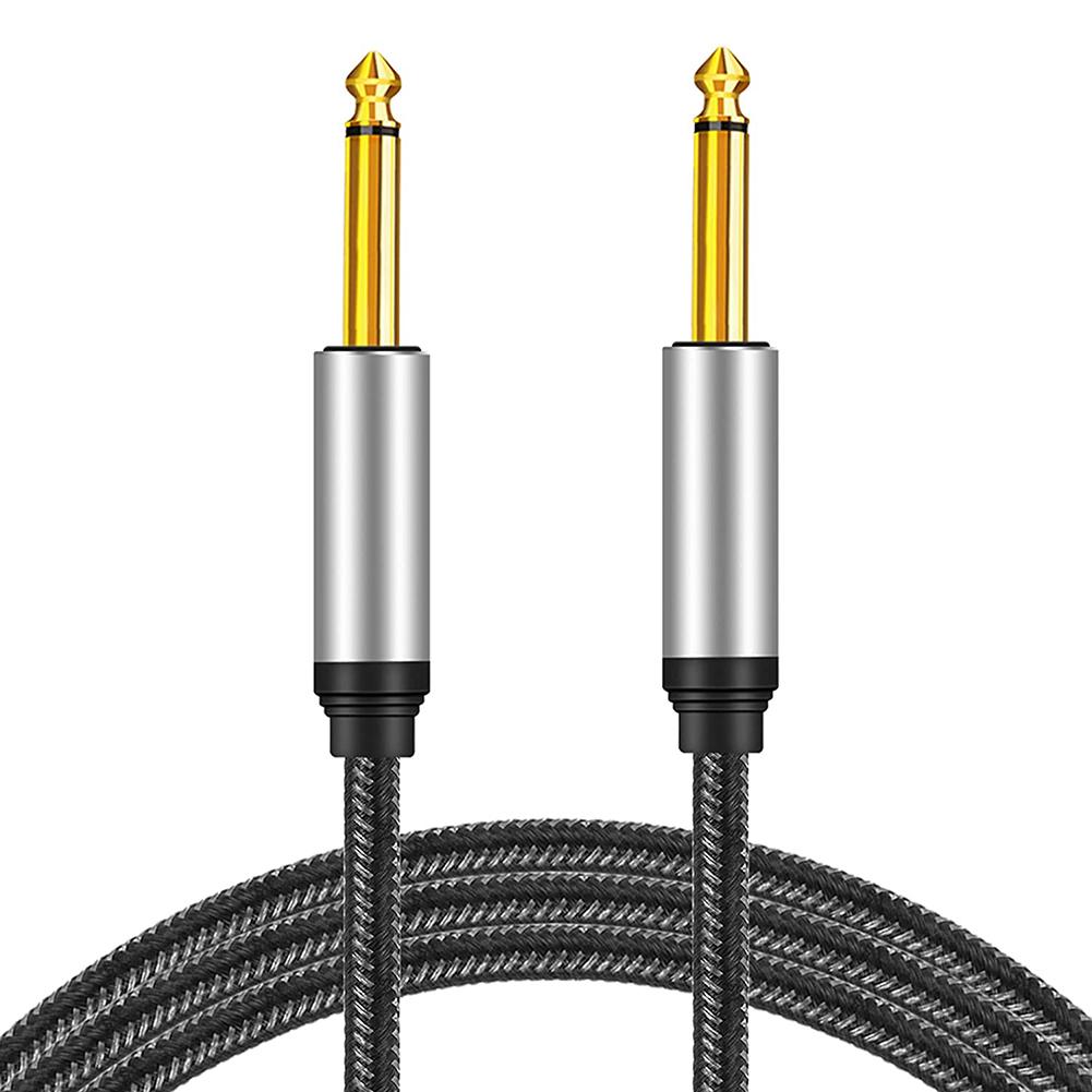 Guitar Instrument Cable Gold-plated Audio Stereo Cable Nylon Braid TRS Connector Low Noise Resistance for Multimedia Speakers