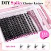 144 Stück 5D Cluster Wimpern Kit Gemischt 10-16mm D-Schwung Flauschiges DIY Wimpernverlängerungs-Set mit Kleber, Versiegelung und Pinzette