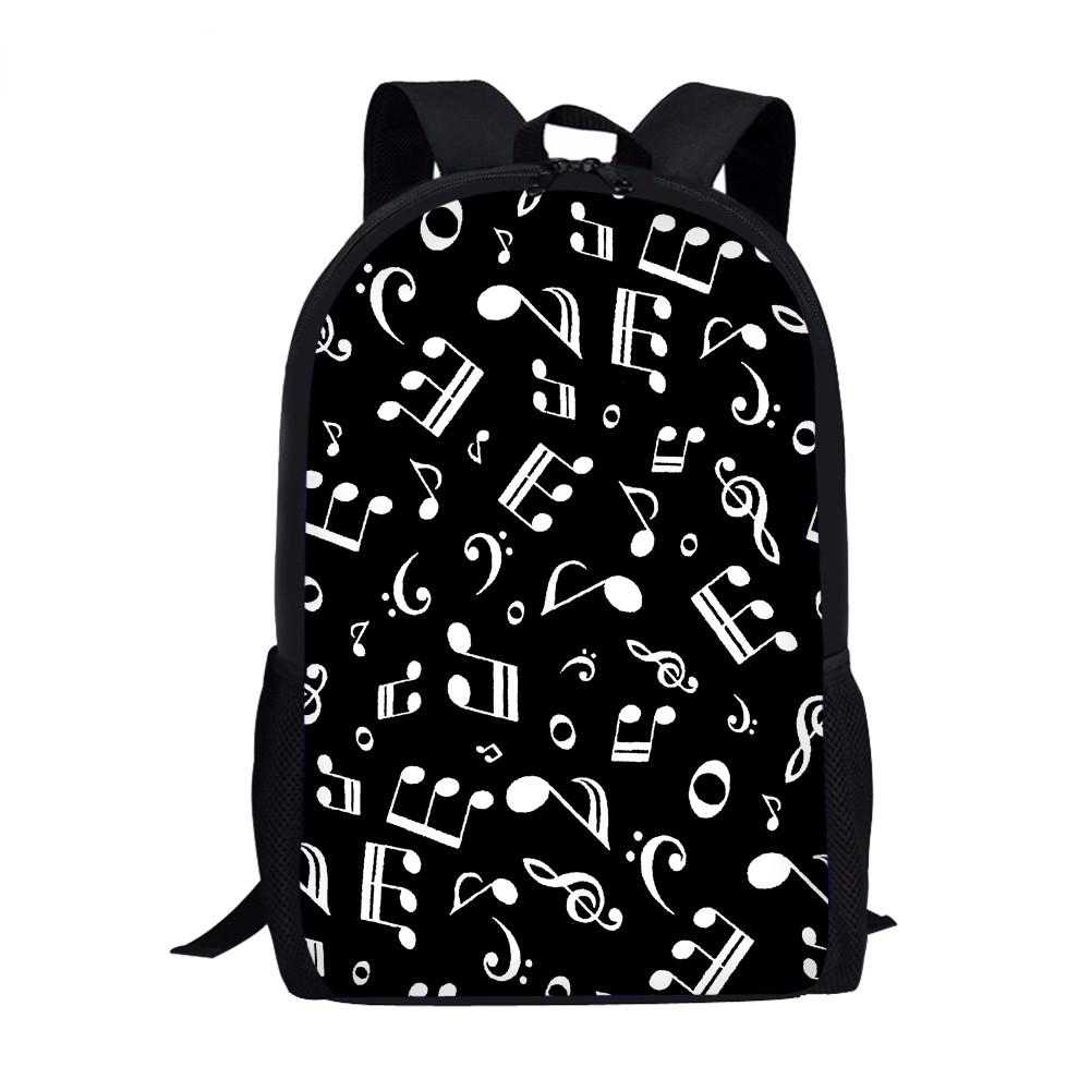 Klassiek Pianotoetsenbord Muzieknoten 3D Print 3 stuks/Set Schooltassen Laptop Dagrugzak Rugzak Schuinhangende schoudertas Etui