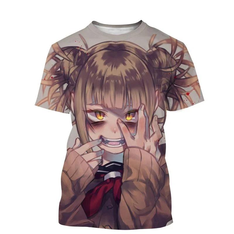 Anime Character Himiko Toga 3D Print Man/ Women Casual Fashion O Neck T-shirts Short Sleeve Tops Fashion Unisex Clothing