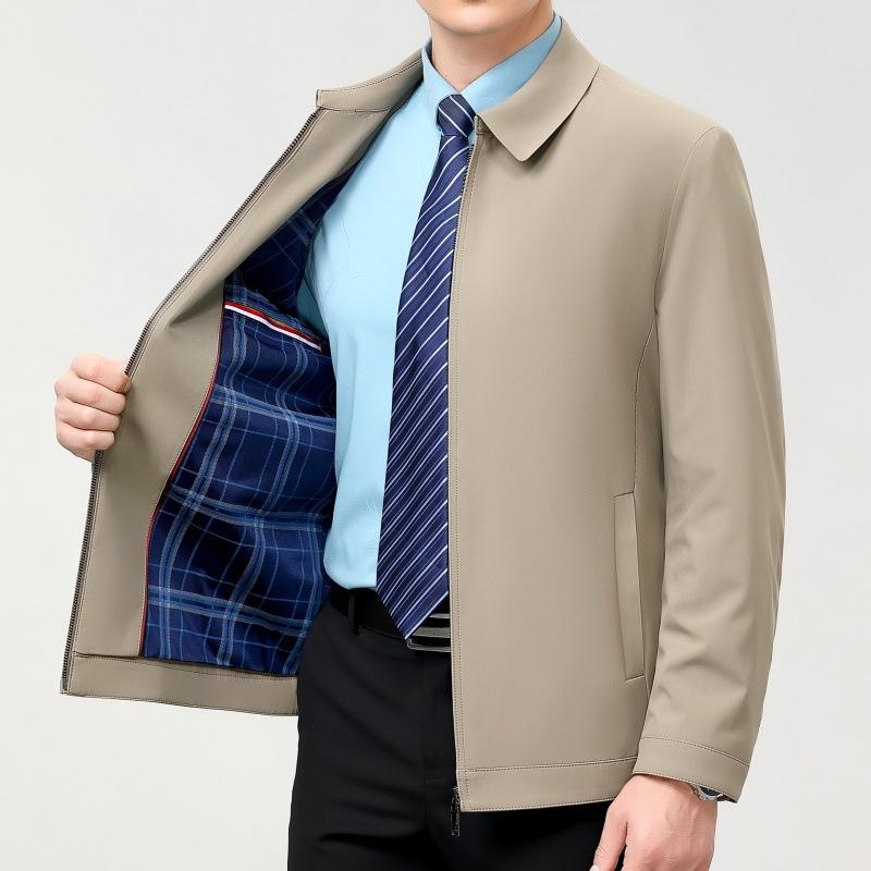 

Шелковая куртка Mulberry, мужская, весенне-осенняя, деловая, повседневная, для папы, куртка для мужчин среднего возраста, верхняя мужская куртка 205