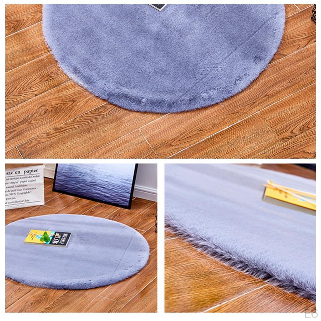 Round Shaped Rug Artificial Wool Hairy Carpet Floor Mat Soft Area Tapetes,60cm