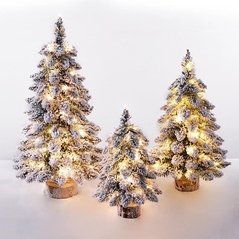 Christmas Small Flocking Tree Mini Christmas Tree Sagging Christmas Tree
