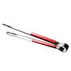 Stainless Steel Barbecue Tong Portable Metal Long Kitchen Tong for Cooking Grilling Outdoor BBQ 25.5cm Red