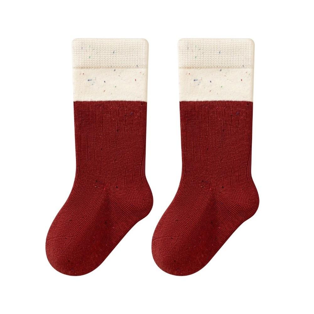 Red Compression Stocking Sweat-absorbing Princess Socks New Middle Tube Socks  Toddler Girl