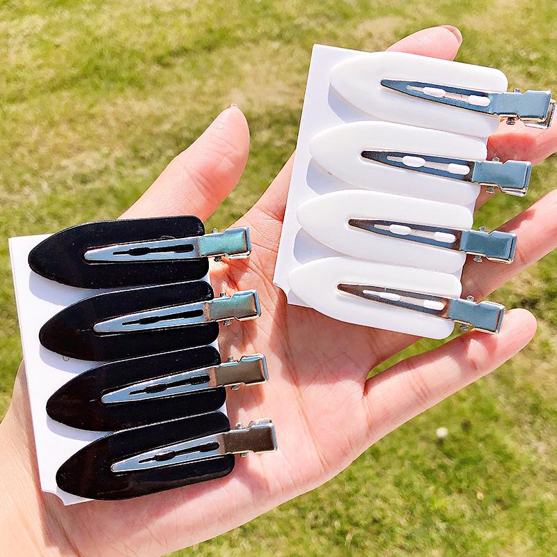 4PCS/Set Women Girls Candy Colors Flat No Indentation Hairpins Sweet Hair Clips Barrettes Headband Hair Accessories