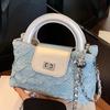 Fashion diamond chain portable small bag women's 2025 new niche design messenger bag popular commuter shoulder bag