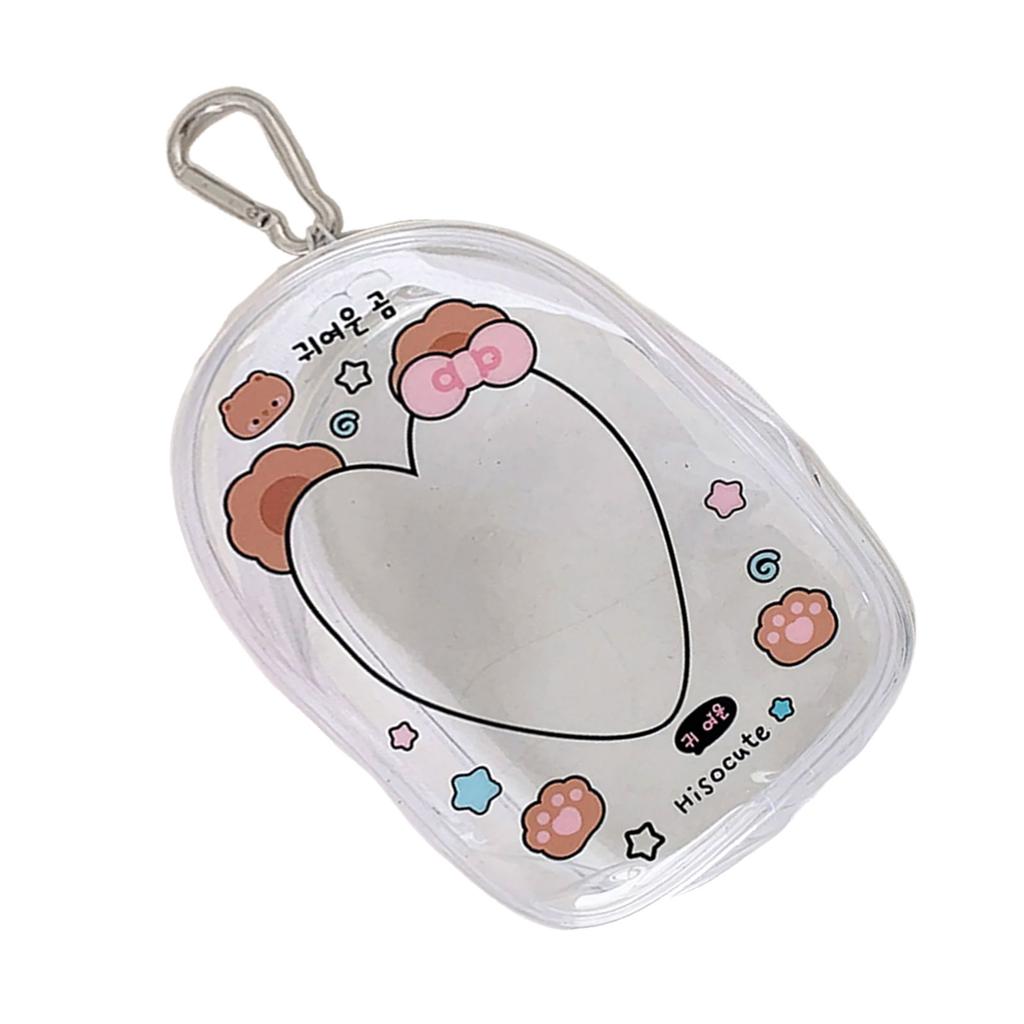 Portable Clear Hanging Storage Bag For Mini Figures Dolls Collectibles With Keychain Attachment And Zipper Closure
