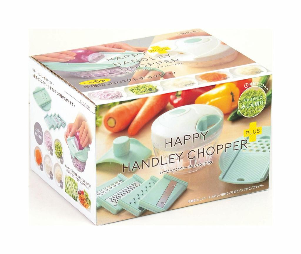 Kakusei Happy Handy Chopper Plus Chopper with x x Perfect for Baby and Nursing Easy and HHC-P, Slicer, 12.5cm 12.6cm 9.2cm, Vegetables, Food, Care.