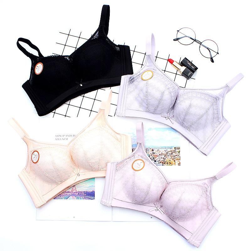 Steelless bra comfortable gather lace lace medium thickness small chest women's underwear close breast bra