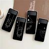 Couple Cartoon Aesth Sun Moon Phone Case For Samsung Galaxy Z Flip 3 4 5 Hard Folding Clear PC For Samsung Z Flip 6 Back Cover
