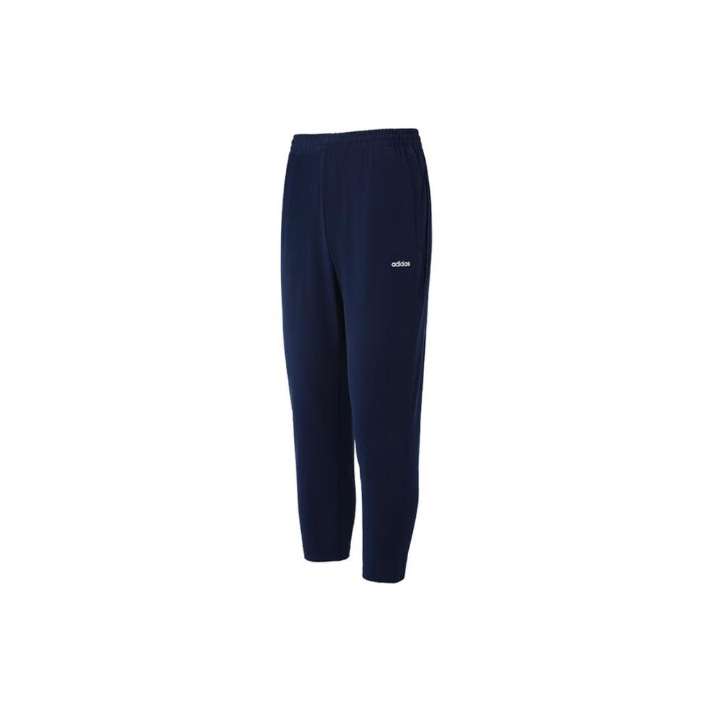 Adidas Running Fitness Solid Color Elastic Waist Casual Pants Men Bottoms Navy-Blue JJ0890