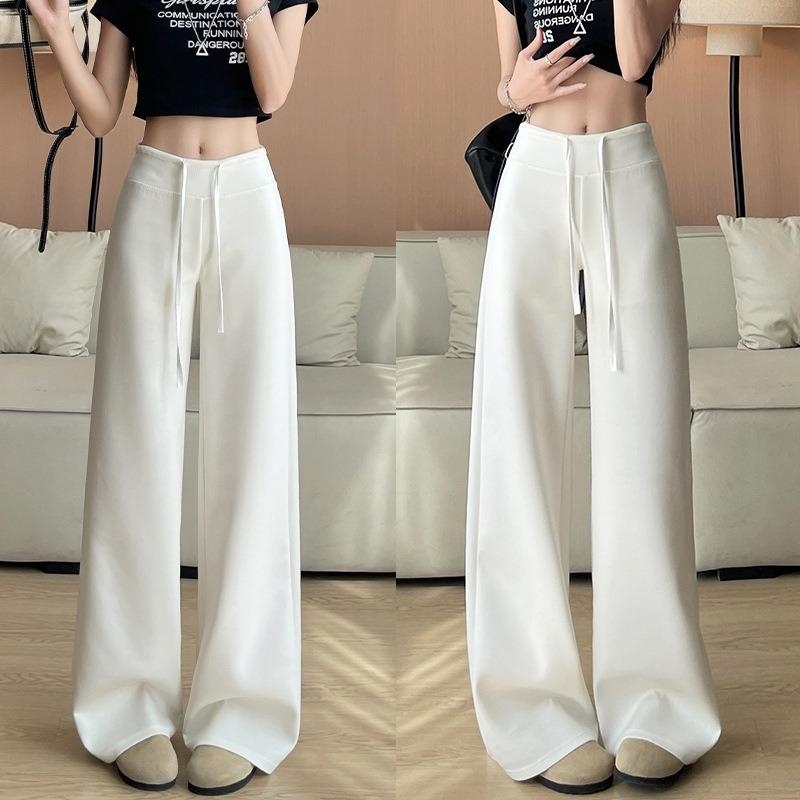 Sweatpants women's summer thin new white pants small casual loose lazy straight wide-leg pants