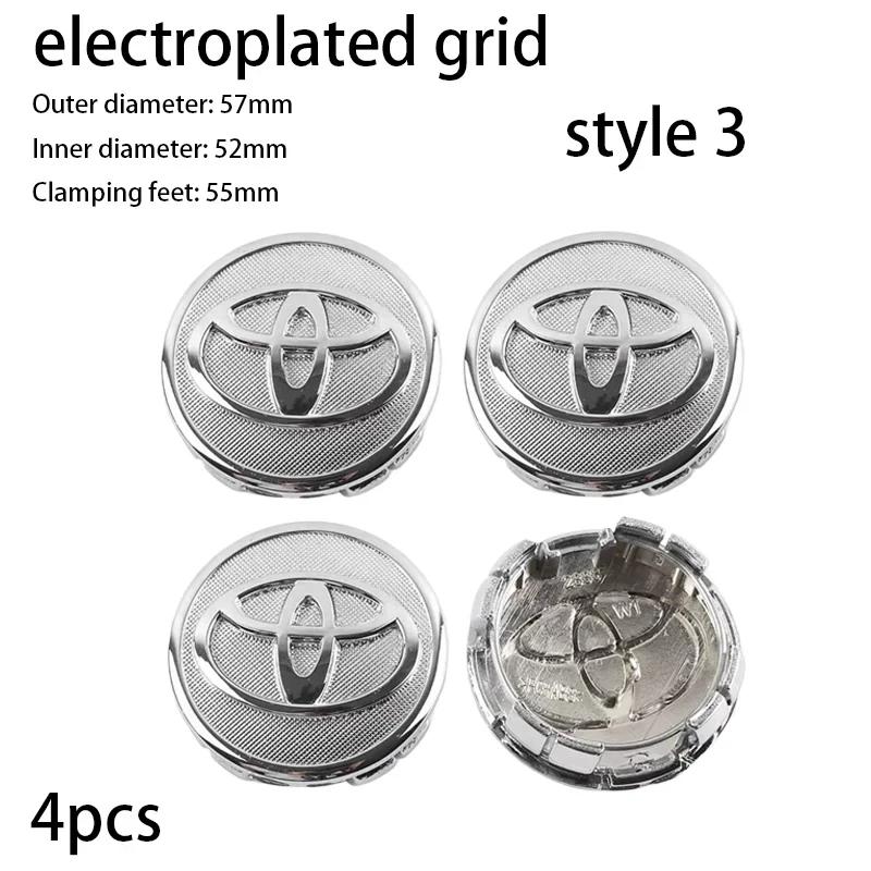 4pcs 57+62mm Car Wheel Center Cap Logo Hub Cover Badge Emblem For Toyota Corolla Yaris CHR Rav4 Auris Avensis Camry Land Cruiser