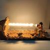 Dragon Ball Son Goku Kamehameha Lampa Anime DIY Żarówka LED Lampa Figurka Anime Model Akcji Figurka Zabawki PVC Lalka Kolekcjonerska