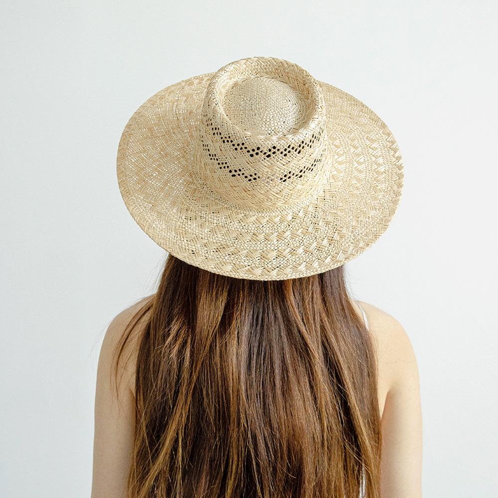 USPOP Frühling Sommer Mode Retro Hohl Handgewebt Sisal Breiter Rand Strohhut Ring Oberseite Stroh Jazz Fedoras Sonnenhut