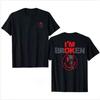 “Men's/Women's 'I'm Broken' Graphic T-Shirt Dark Grunge Smile Skull Back Print Oversize Black Tee Edgy Punk Streetwear”