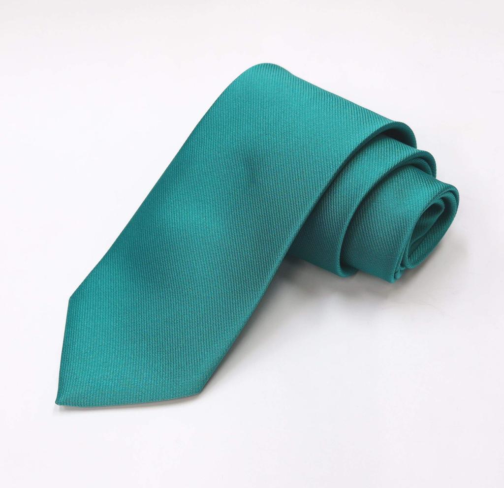 [GANJI] Business Necktie, Jacquard Weave, Solid Color, Made in Japan, 30 Colors, Boxed (Moss Green)