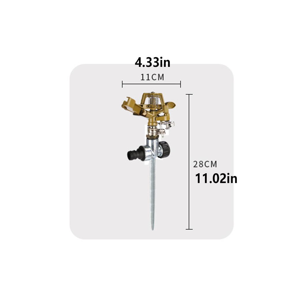 Pulverizator de apă pentru gazon de grădină rotativ 360° Aspersor de udare reglabil Aspersoare de grădinărit din aliaj de zinc pentru parcul cu sere