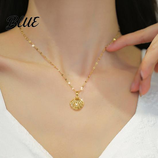 Exquisite Design Jewelry Hollow Shell Faux Pearl Necklace Pendant