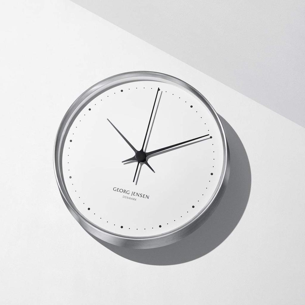 Georg Jensen Henning Koppel Analog Wall Clock, White, Diameter 30cm x Depth 6cm, Product Number: 3587583