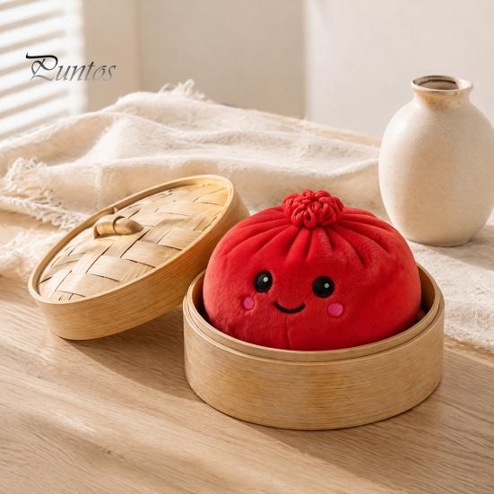 Miękka Kawaii Estetyczny Dekor Pluszowy Breloczek Pierożek, Uroczy Zawieszka do Torebki Bułeczka na Parze na Prezent Halloweenowy Kluczyki do Samochodu Dzieci Portfel Plecak, Wypchana Żywność